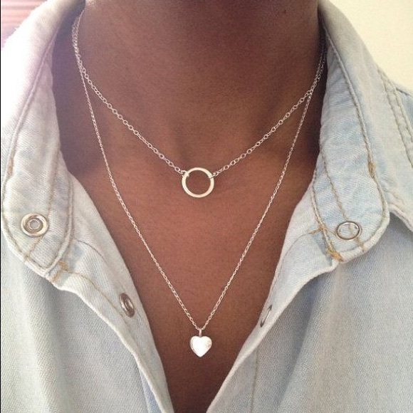 Gold Hoop Minimalist Necklace - Picture 5 of 7